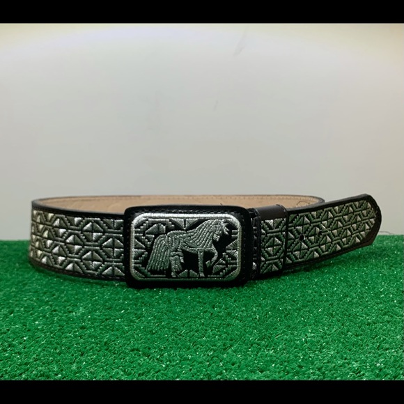 AUTHENTIC MEXICAN WESTERN CINTO BELT EMBROIDERED HORSE VAQUERO BORDADO DE PIEL - Picture 2 of 4